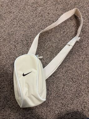 Nike Cream/Tan Sling Belt Bag with Brown Swoosh